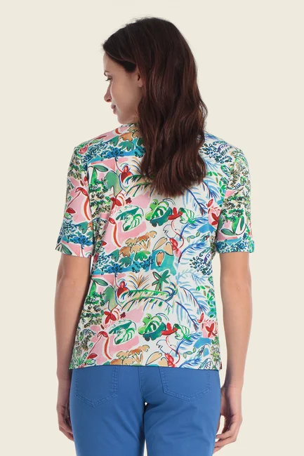 T-shirt met botanische print