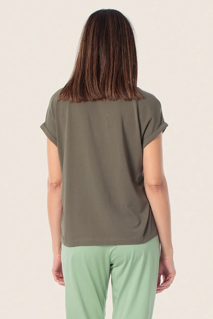T-shirt met grafische bladprint