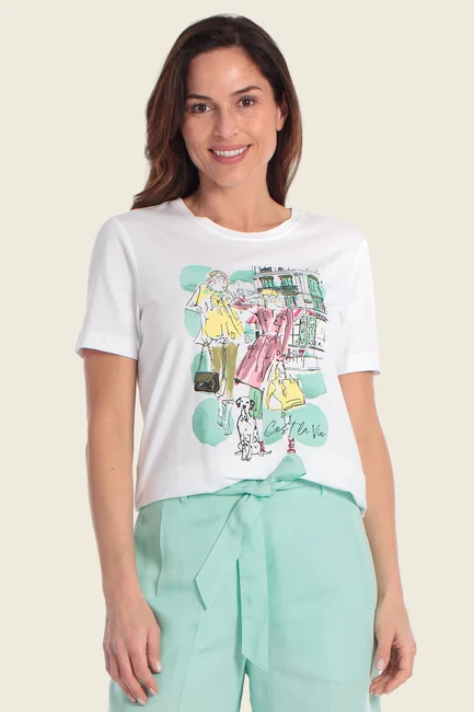 T-shirt met illustratieve print