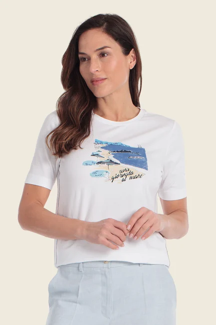 T-shirt met strandprint