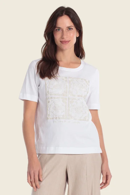 T-shirt met verfijnde print