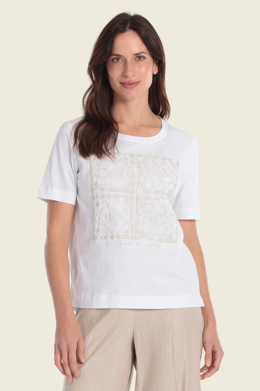 T-shirt met verfijnde print