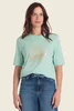 Top met glanzende tekstprint