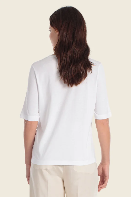 Top met glanzende tekstprint