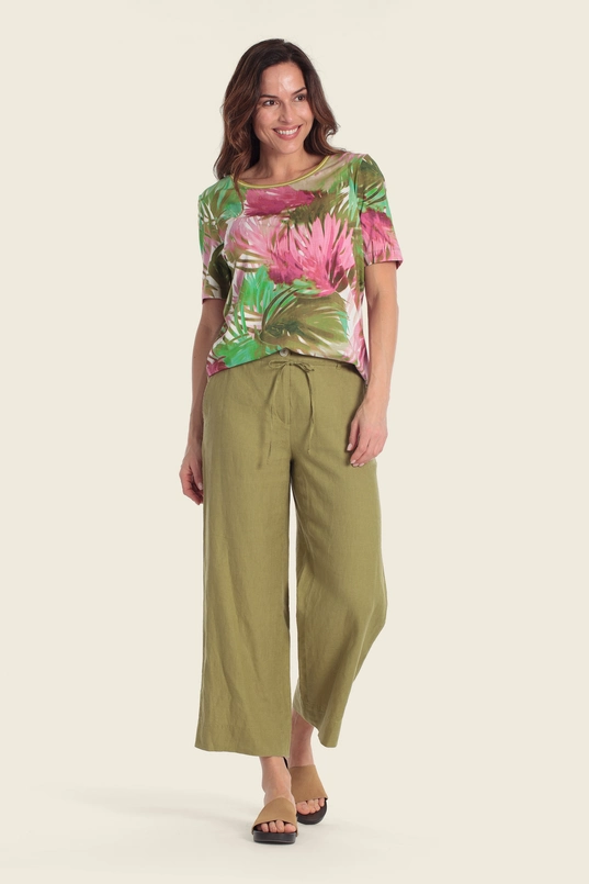 Top met tropische print