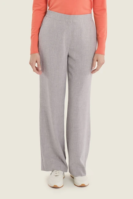 Wide leg broek met melangestructuur
