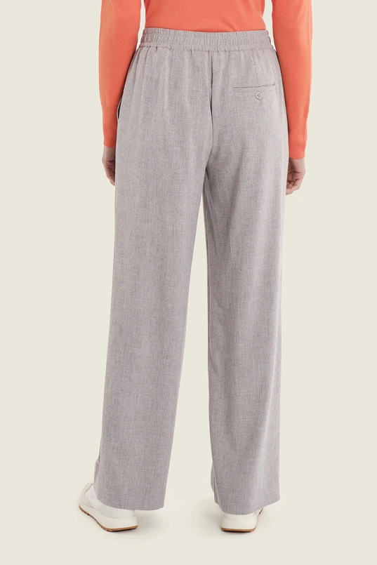 Wide leg broek met melangestructuur