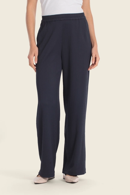 Wide leg broek met structuur
