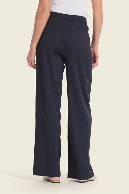 Wide leg broek met structuur
