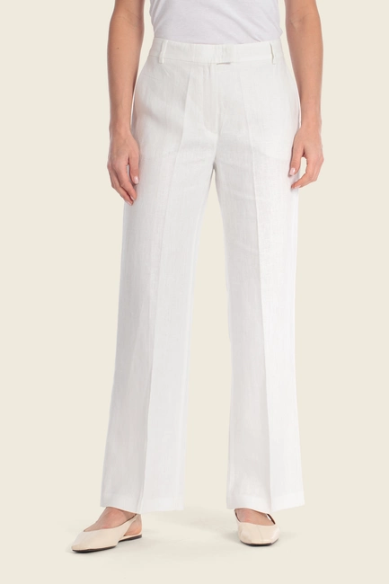 Wide leg linnen broek