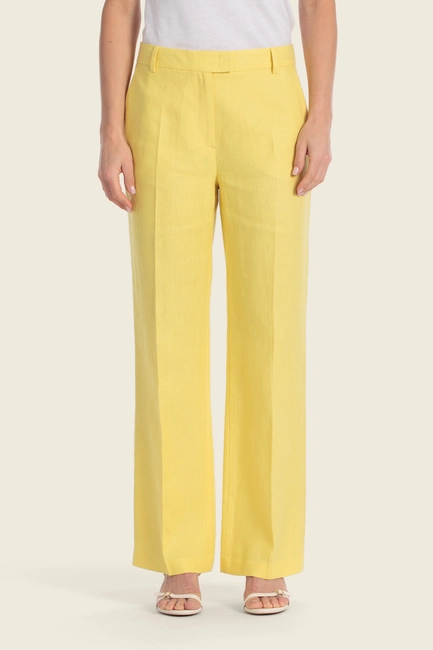 Wide leg linnen broek