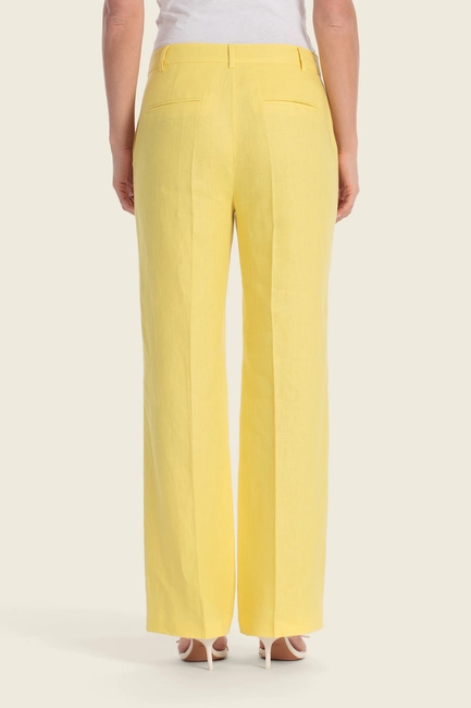 Wide leg linnen broek