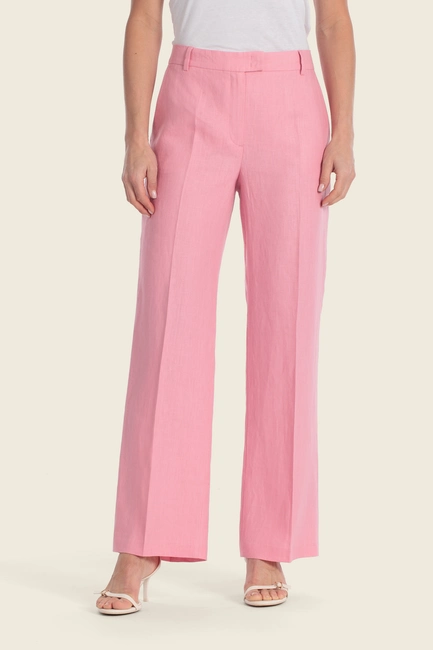 Wide leg linnen broek