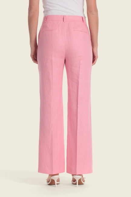 Wide leg linnen broek