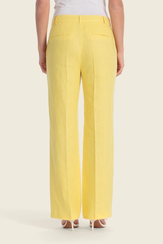 Wide leg linnen broek